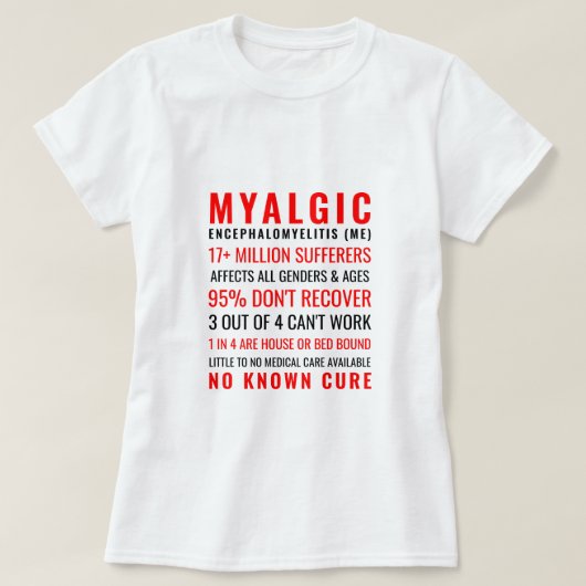 T-shirt Statistiques sur l'Encéphalomyélite myalgique (EM) (Design devant)