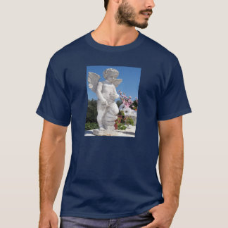 T-shirt Statue Ange En Bleu Marine