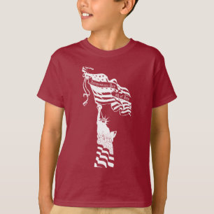 T-shirt Statue blanche de drapeau américain de liberté 4