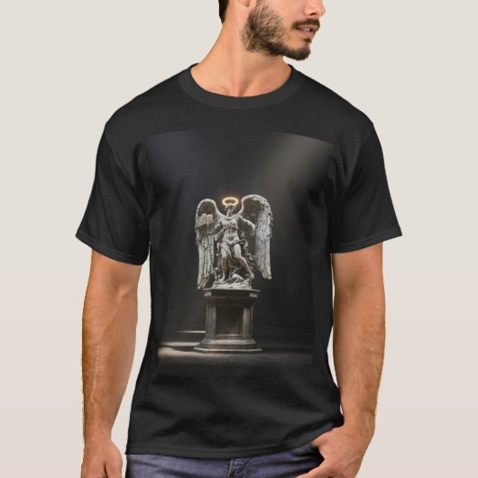 T-shirt Statue d'Ange Tombé dans l'Ombre\T-Shirt Cathédral (Devant)