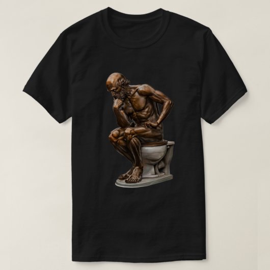T-shirt Statue de bronze "Le penseur" Humour (Design devant)