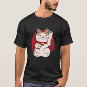 T-shirt Statue de chat chanceux Maneki Neko agitant de sty