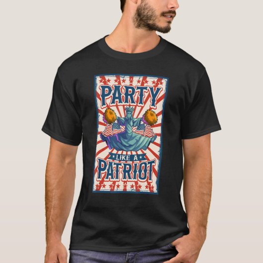 T-shirt Statue De La Liberté 4 juillet Boy Men Ame (Devant)