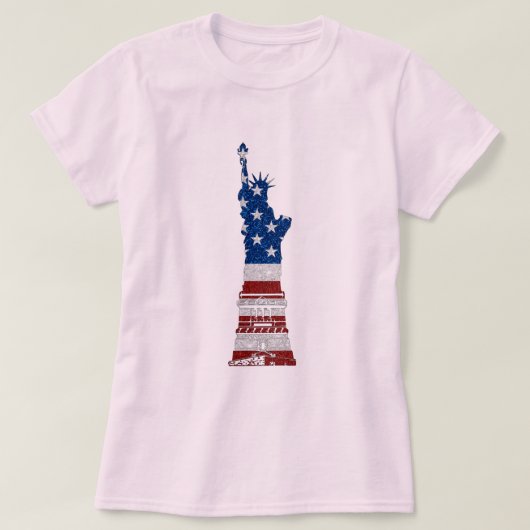 T-shirt Statue De La Liberté 4 Juillet Parties scintillant (Design devant)