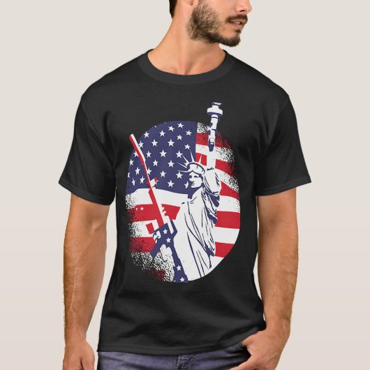 T-shirt Statue De La Liberté AR 15 Pro Gun Deuxième Amende (Devant)