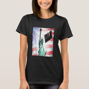 T-shirt Statue De La Liberté Avec Drapeau Américain