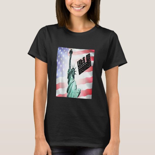 T-shirt Statue De La Liberté Avec Drapeau Américain (Devant)
