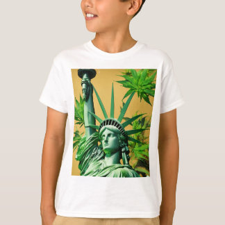 T-shirt Statue de la Liberté avec une torsion - Cannabis L