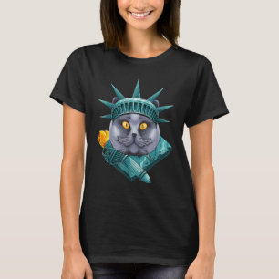 T-shirt Statue De La Liberté British Shorthair 4 juillet U