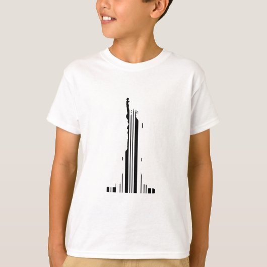 T-shirt STATUE DE LA LIBERTÉ CODE À BARRES New York Code à (Devant)