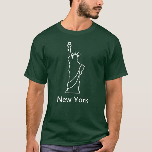 T-shirt Statue de la Liberté de New York Blanc moderne (Devant)