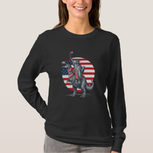 T-shirt Statue de la Liberté Dinosaur Drapeau US 4 juillet