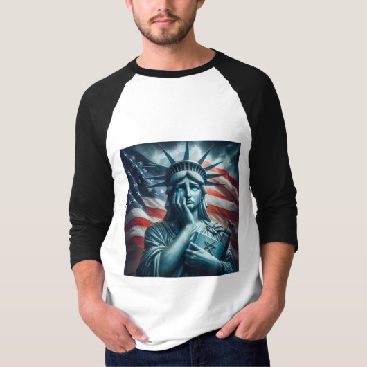 T-shirt Statue de la Liberté et Étoile de David (Devant)