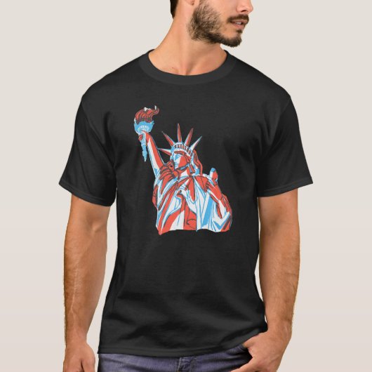 T-shirt Statue De La Liberté Forces Armées Patriotiques 4è (Devant)