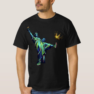 T-shirt Statue de la Liberté lançant sa couronne Pochoir A