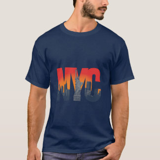 T-shirt Statue de la Liberté New York City Skyline Design