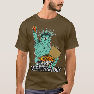 T-shirt Statue De La Liberté Pizza Indepizza Jour Indépend