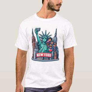 T-shirt Statue de la Liberté prend un selfie