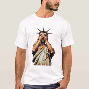 T-shirt Statue de la Liberté se couvrant le visage de hont