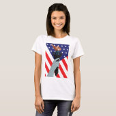 T-shirt Statue de la Liberté Torch avec drapeau américain (Devant entier)