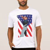 T-shirt Statue de la Liberté Torch avec drapeau américain (Devant)