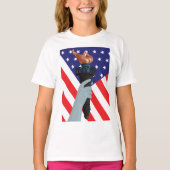 T-shirt Statue de la Liberté Torch avec drapeau américain (Devant)