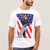 T-shirt Statue de la Liberté Torch avec drapeau américain (Devant)