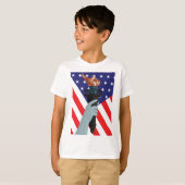 T-shirt Statue de la Liberté Torch avec drapeau américain (Devant entier)