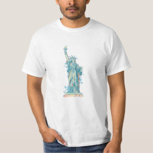 T-SHIRT STATUE DE LIBERTÉ EN COULEUR D'EAU