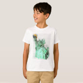 T-shirt Statue de Liberty Aquarelle Portrait de gros plan (Devant entier)
