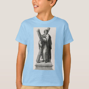 T-shirt Statue de Saint André Apôtre avec croix