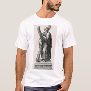 T-shirt Statue de Saint André Apôtre avec croix