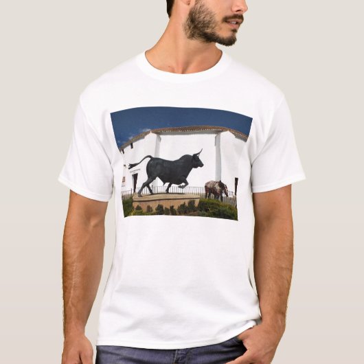 T-shirt Statue de taureau et cheval espagnol (Devant)