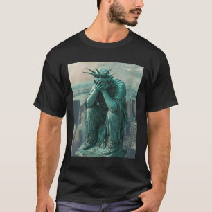 T-shirt Statue Des Femmes De Liberté Facepalm Col V