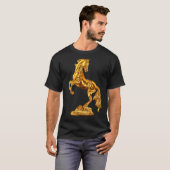 T-shirt Statue d'or de la sculpture du cheval (Devant entier)