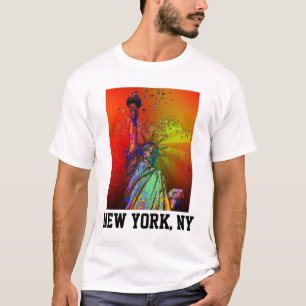 T-shirt Statue en couleur arc-en-ciel psychédélique NYC de