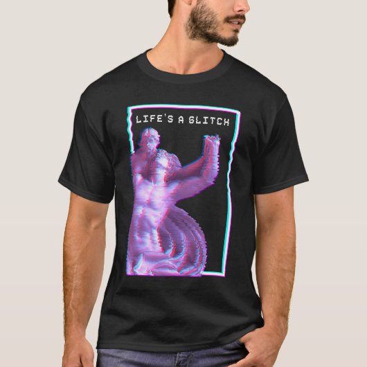T-shirt Statue grecque antique Glitch Vaporwave esthétique (Devant)