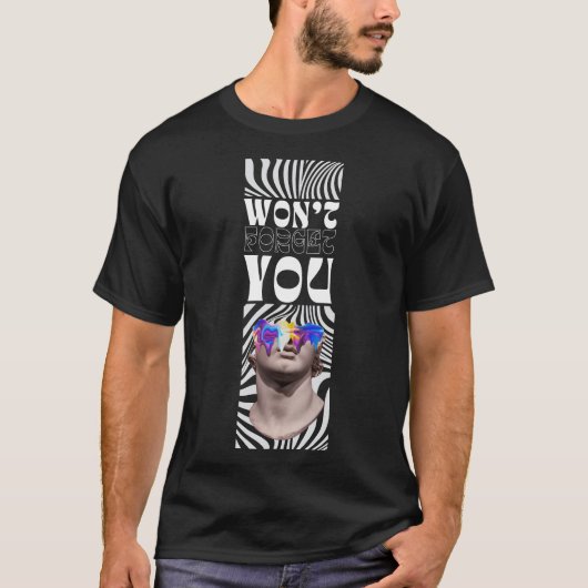 T-shirt statue grecque avec illustration (Devant)