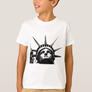 T-shirt Statue noire et blanche de la Liberté