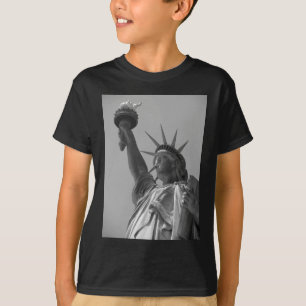 T-shirt Statue noire et blanche de Liberty New York