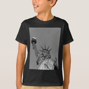 T-shirt Statue noire et blanche de Liberty New York