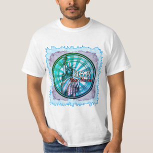 T-shirt Statue Of Liberty Blue USA