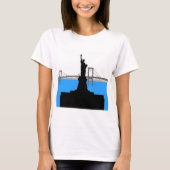 T-shirt Statue of Liberty Silhouette New York Skyline (Devant)