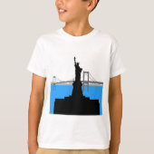 T-shirt Statue of Liberty Silhouette New York Skyline (Devant)