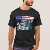 T-shirt Statue patriotique de Liberty Waving Drapeau USA (Devant)