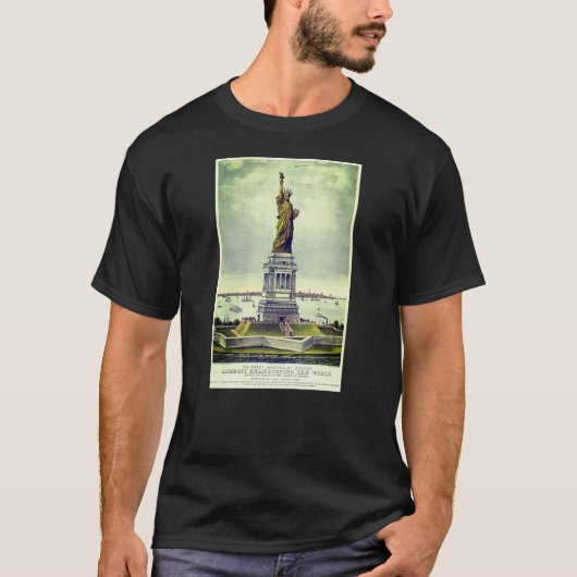T-shirt Statue vintage de la Liberté (Devant)