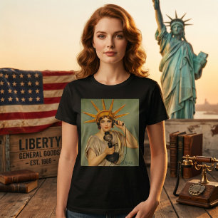T-shirt Statue vintage de la liberté, Guerre patriotique d