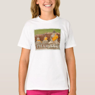 T-shirt Statues de Bouddhas assis Ayutthaya, Thaïlande