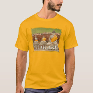 T-shirt Statues de Bouddhas assis Ayutthaya, Thaïlande
