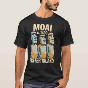 T-shirt Statues Moai Île de Pâques Chili Voyage Vintage Po